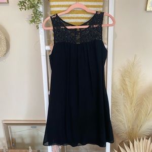 Cute Black Dress w/Lace Detail